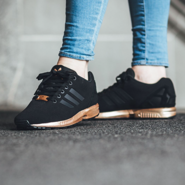 zx flux femme noir et rose